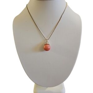 NWT Isaac Mizrahi Simulated Pink Opal Gum Ball Drop Necklace